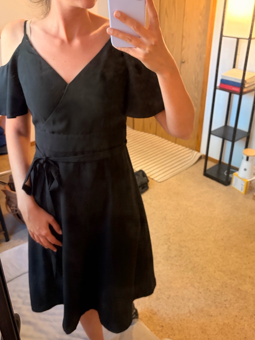 Ann Taylor midi cocktail dress - black